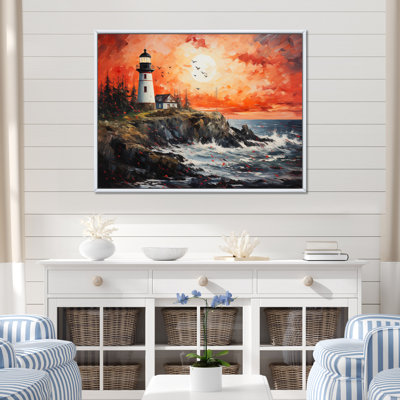 Phare guidé du pointillisme II, reproduction d'art sur toile
