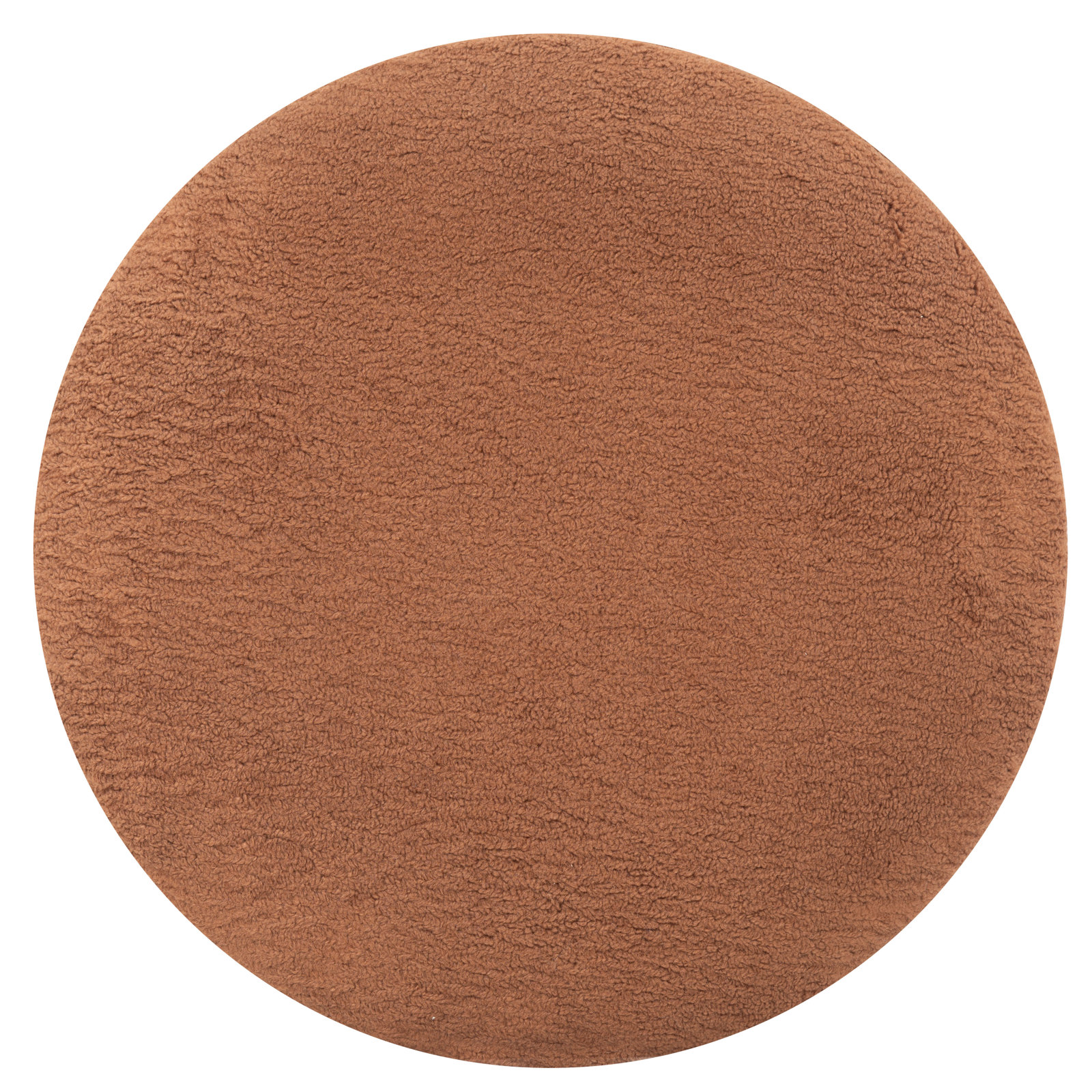 Mancora 21" Ottoman, Rust Faux Shearling