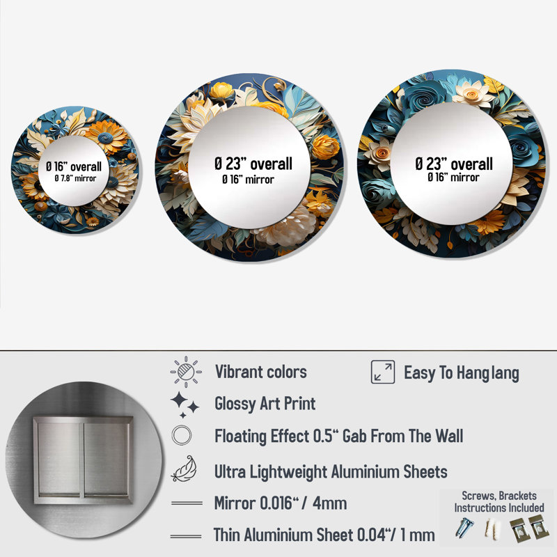 Lolan Metal Round Mirror