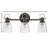 Easton Three-Light Bath Vanity Fixture w/ Clear Seedy Glass Shades-90546956