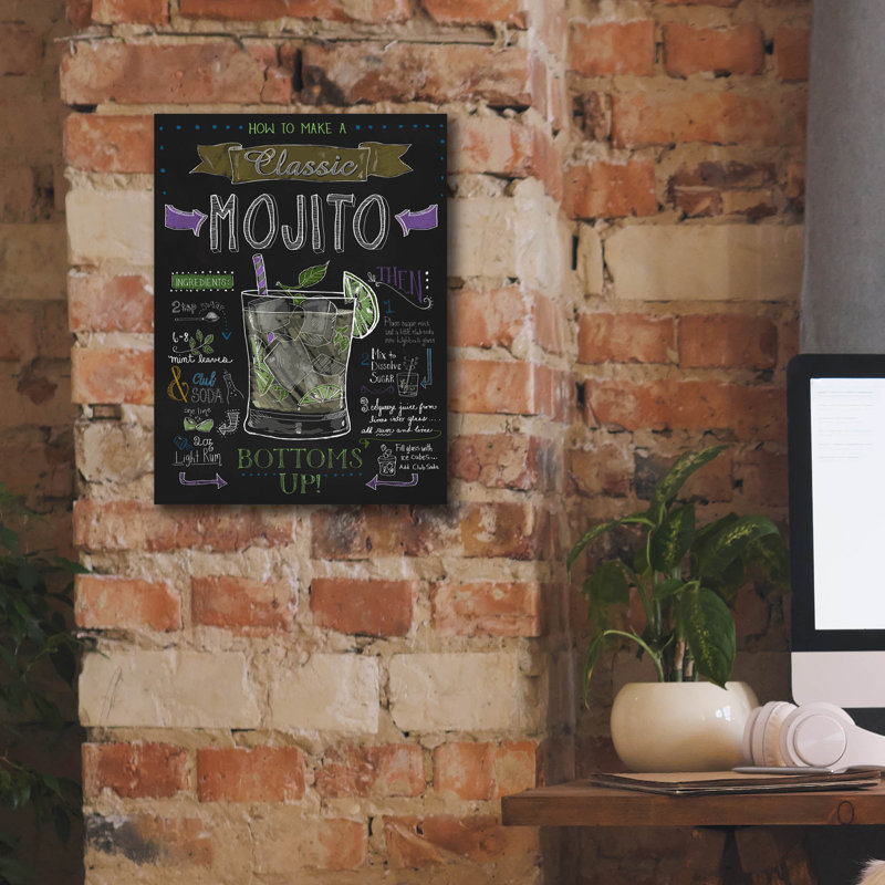 «Mojito» par Fiona Stokes-Gilbert, art mural sur toile, H 16 po x l 12 po x P 0,75 po