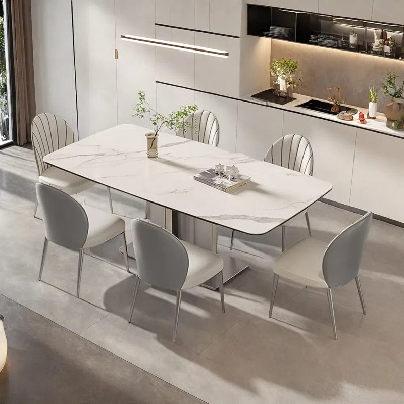 Ensemble de table et chaises de salle à manger au design innovant, H 29,52 po x L 55,11 po x l 31,49 po