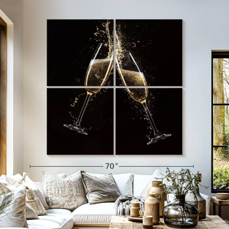 Yarlin Champagne Toast Splash, H 57 po x l 57 po