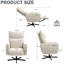 Fauteuil d'appoint électrique pivotant 360 avec charge, velours beige, pour la maison et le bureau, étapes d'assemblage simples, fauteuil inclinable électrique de type C, rembourré de velours, beige, relaxant au bureau ou dans le salon, rapide