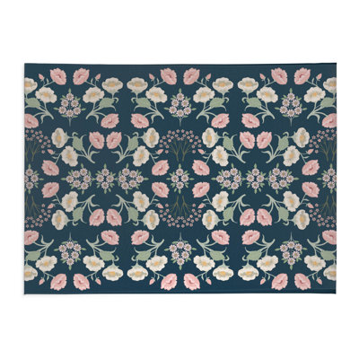 Tapis d'intérieur antidérapant May fleurs