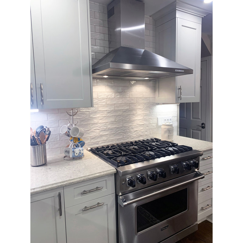 36" 1000 CFM Convertible Wall Mount Range Hood in Stainless Steel, 42"