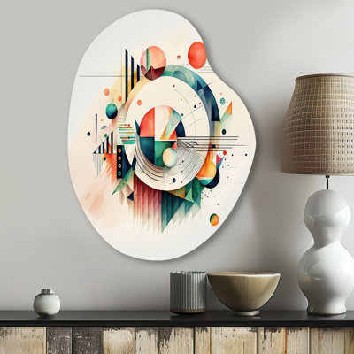 Clarena - Geometric Asymmetrical Metal Wall Art, Orange Irregular Shape Metal Art Print