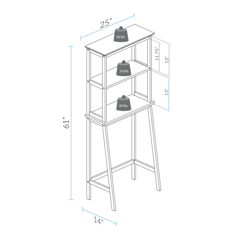 Dimarco Solid Wood Freestanding Over The Toilet Storage