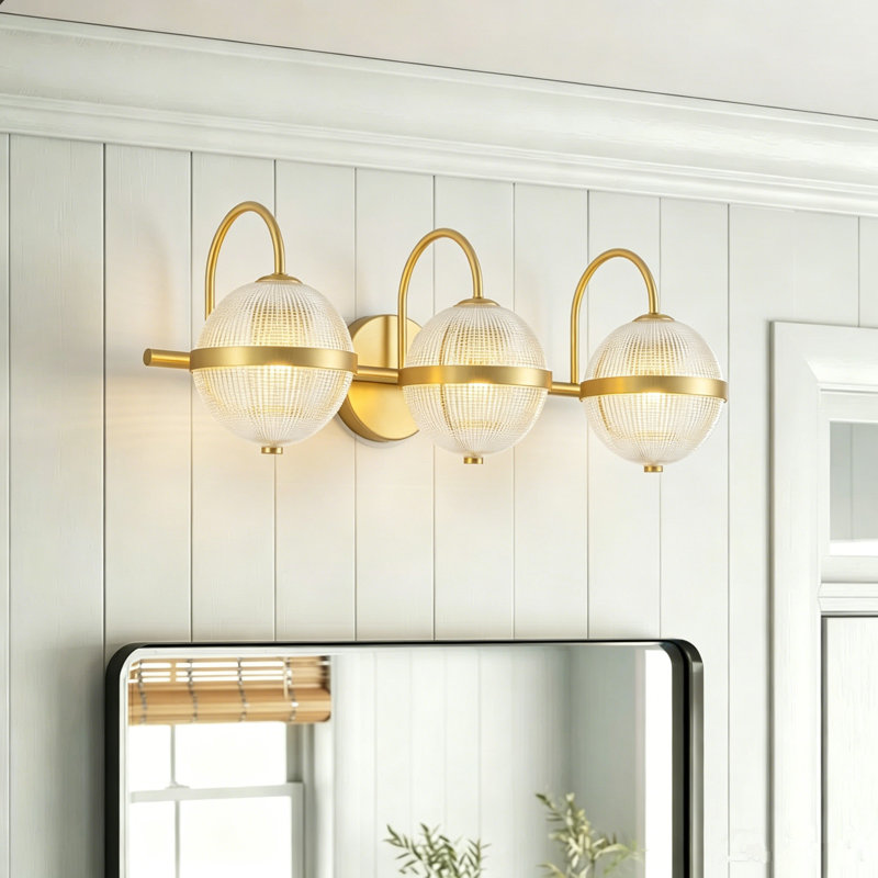 Neven 3 -Light Glass Globe Vanity Light Under the Mirror