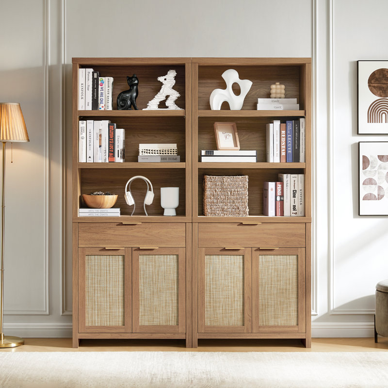 Ensemble de 2 bibliothèques de rangement Arianna, Chêne naturel