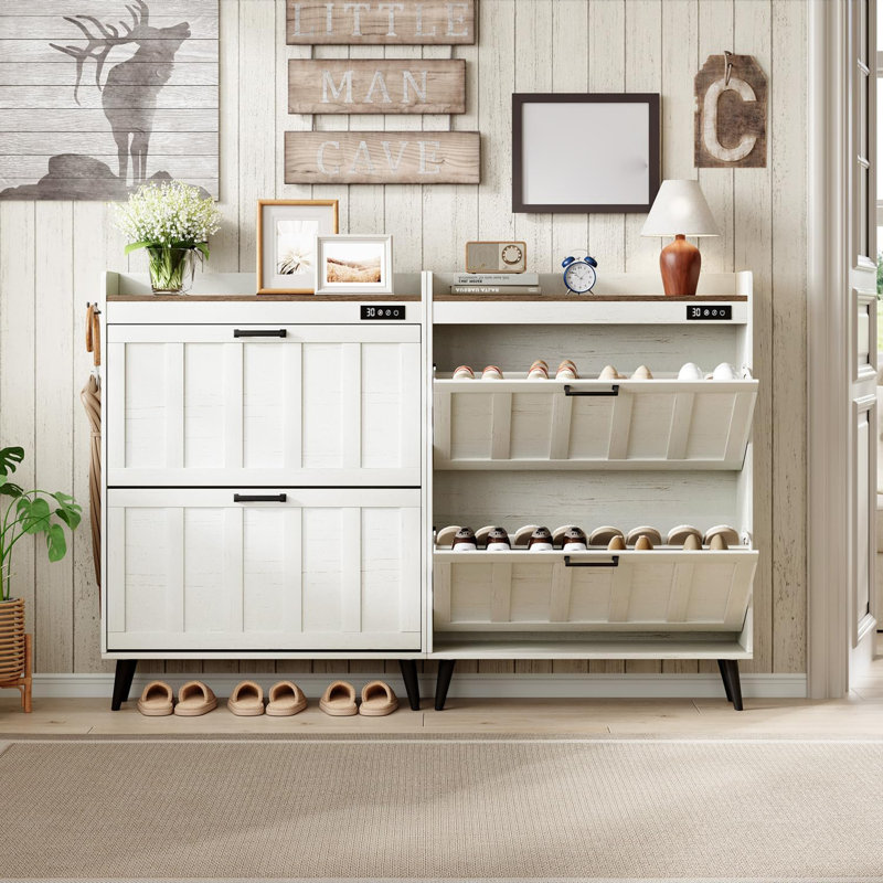 Self Standing Concealed Slim Shoe Rack Cabinet