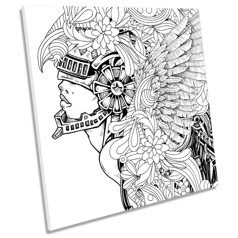 X8799 Steampunk Headdress Feathers - Wrapped Canvas Art Prints, 60cm H x 60cm W x 2cm D