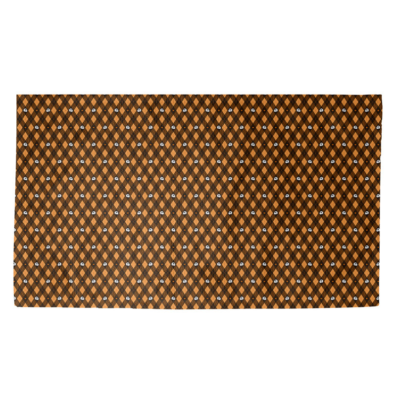 Tapis brun/jaune fait main, Rectangle 3 pi x 5 pi