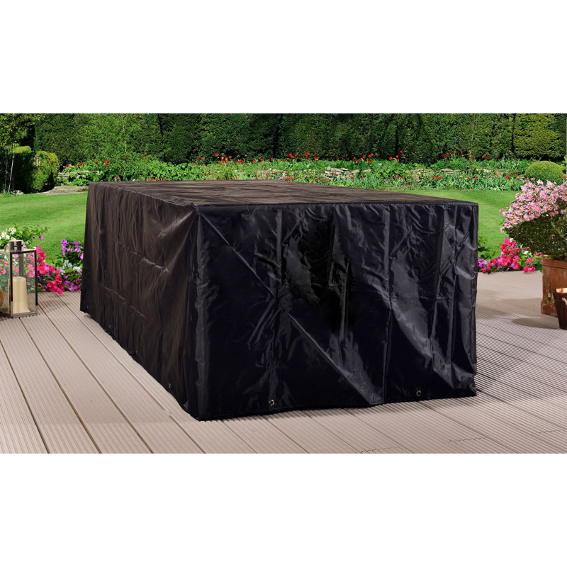 Julianna 8 - Person Patio Dining Set with Rectangular Table , Cushions Included, Chocolate