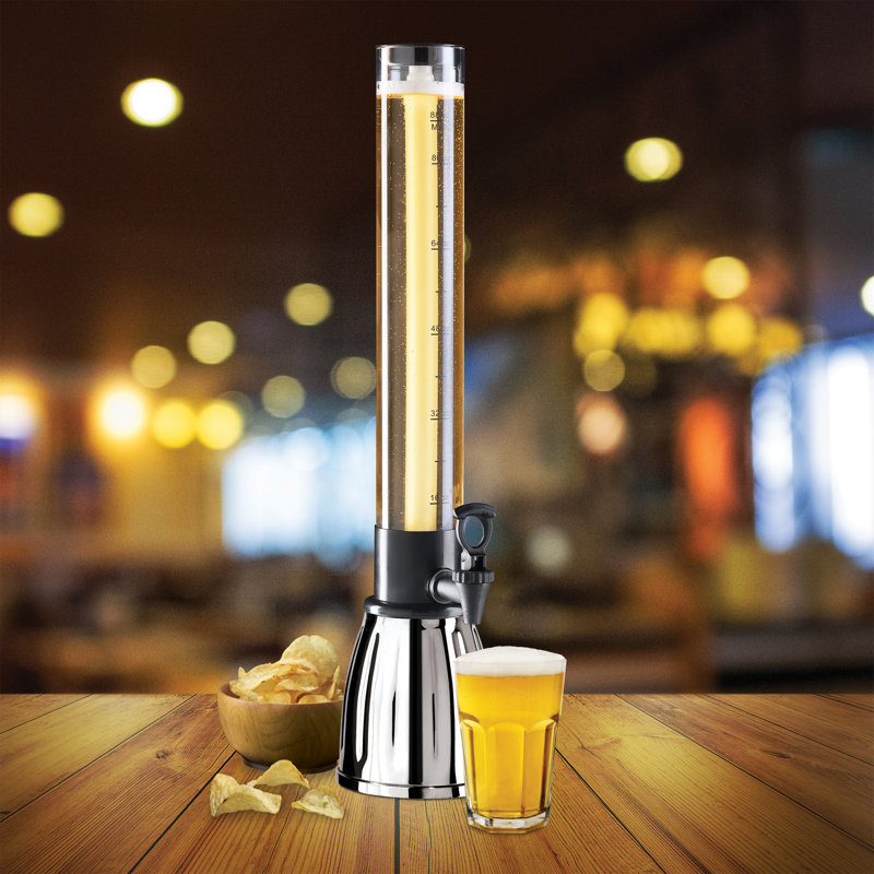 Oggi Barware Beer Tower & Beverage Tower (3 qt, 6 Pints), Sliver