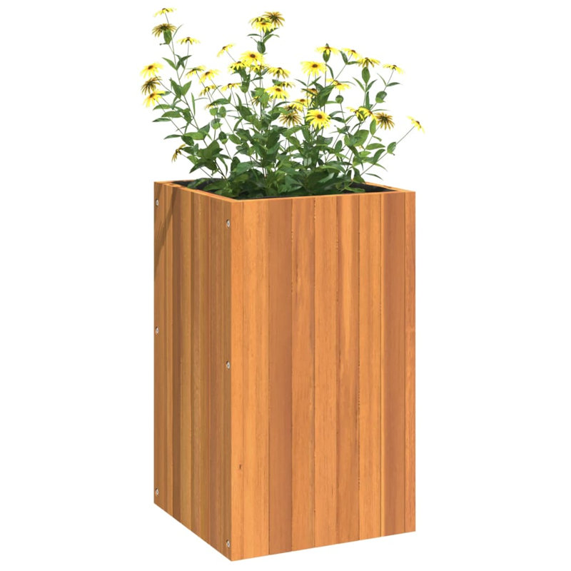 Millwood Pines Garden Planter Solid Wood Acacia, 23.6" H x 13.8" W x 13.8" D