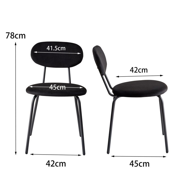 Cotton Blend Upholstered Metal Stacking Accent, Black