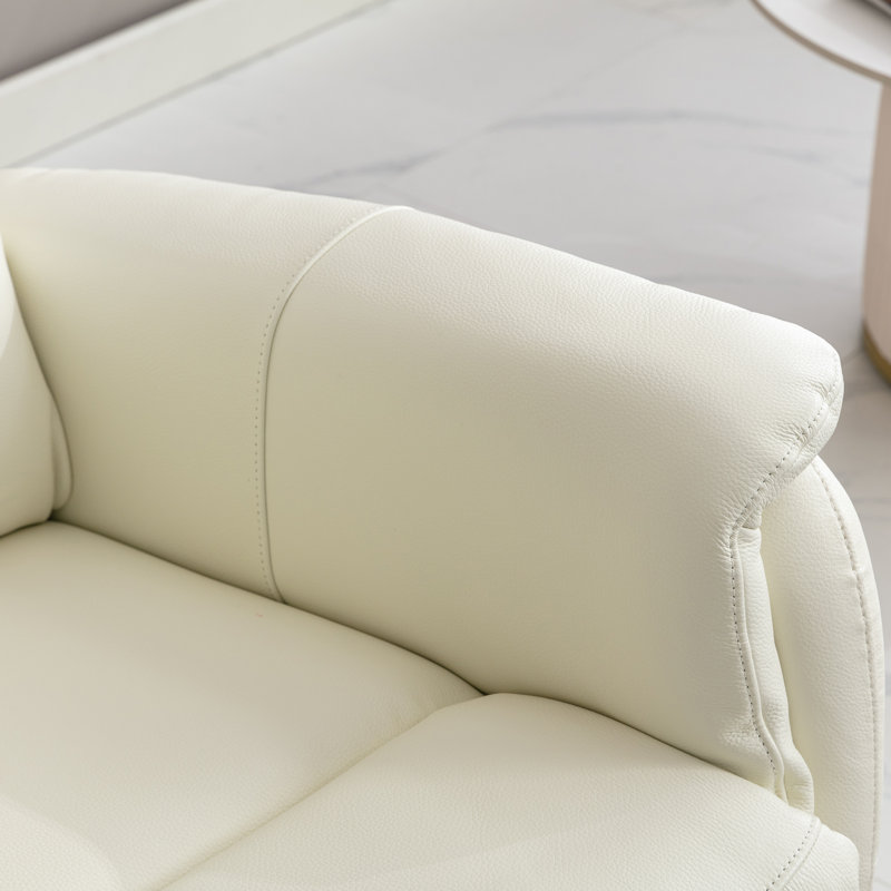 Viradis 52.4" Genuine Leather Zero Clearance Recliner Power Reclining Loveseat With USB Port, 2-Seater Recliner Couch