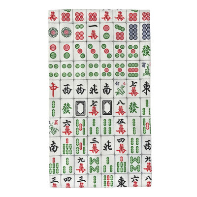 Serviette de plage en microfibre Mahjong Retro