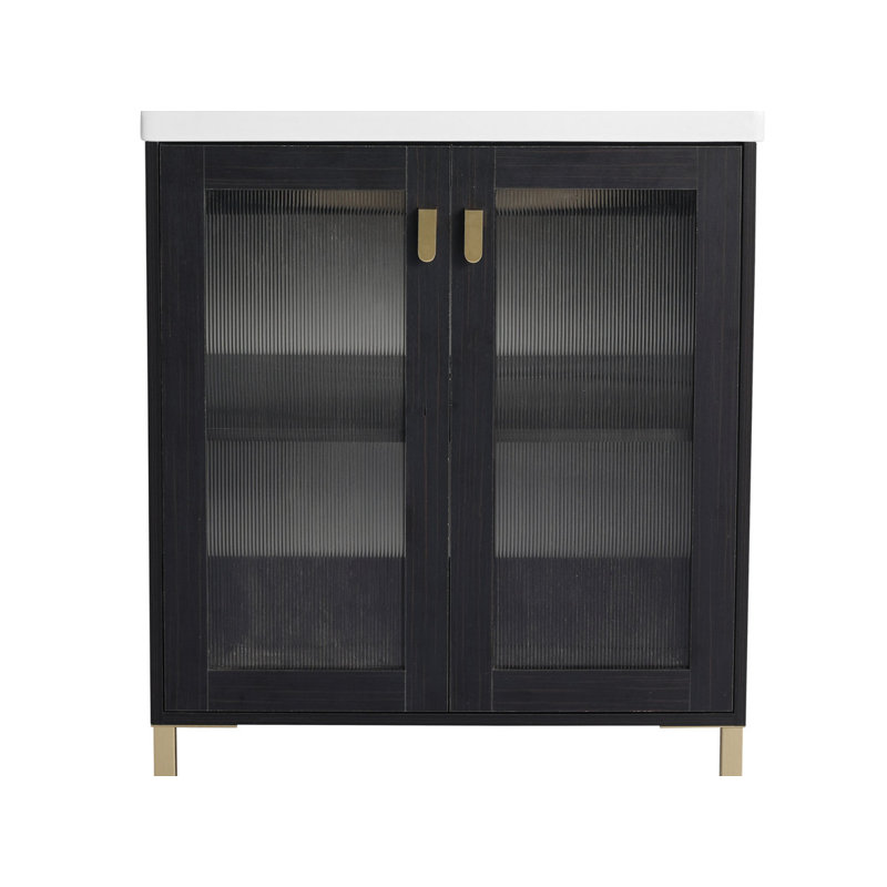 27.8'' Single Bathroom Vanity with Ceramic Top
