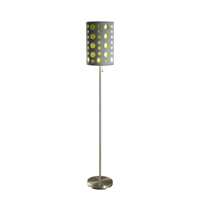 Lampe sur pied 66 po Anaaya, Gris / vert