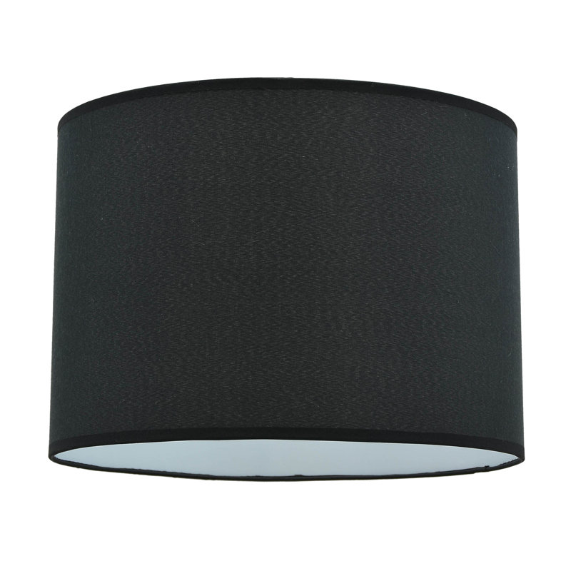 10'' H Tetoron Rayon Fabric Drum Lamp Shade, Black