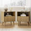 Ensemble de 2 tables de chevet cannelées, avec profil incurvé, table de bout avec rangement, table de chevet pour chambre à coucher, salon-364645892-342602084