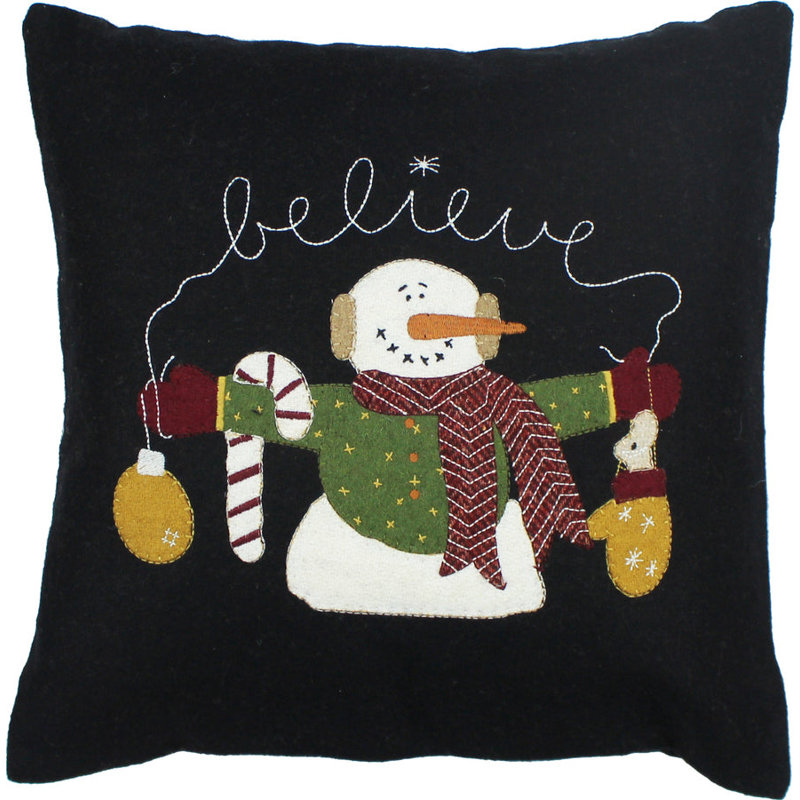 Coussin décoratif réversible en laine noire