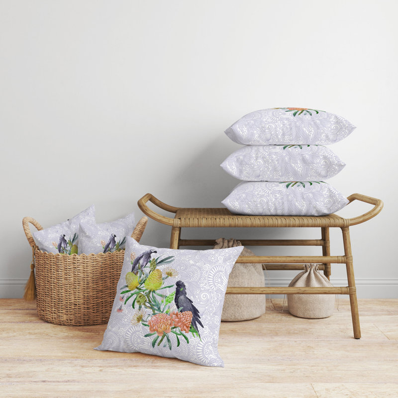 Coussin Songbird, Mauve, H 16 po x l 16 po