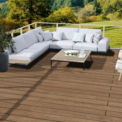 5.4" Composite Outdoor Decking Planks(Pack Of 15)-Includes Installation Accessories