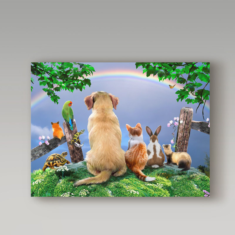 « watching the rainbow », reproduction d’art graphique sur toile tendue, H 14 po x l 19 po x P 2 po