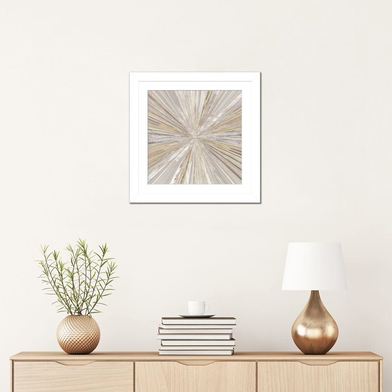 Shimmering Light II par Tom Reeves - impression d'art graphique, H 16 po x l 16 po, Papier dans un cadre photo, Blanc