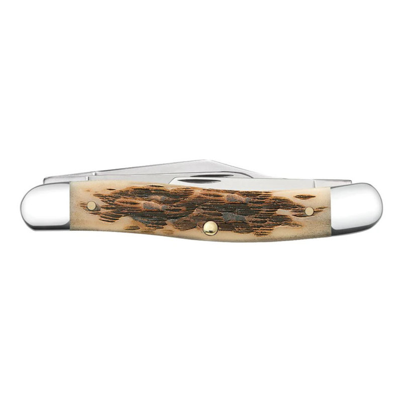 Case Knives Peach Seed Jig Amber Bone Stockman 3 Blade Pocket Knife, Amber Bone