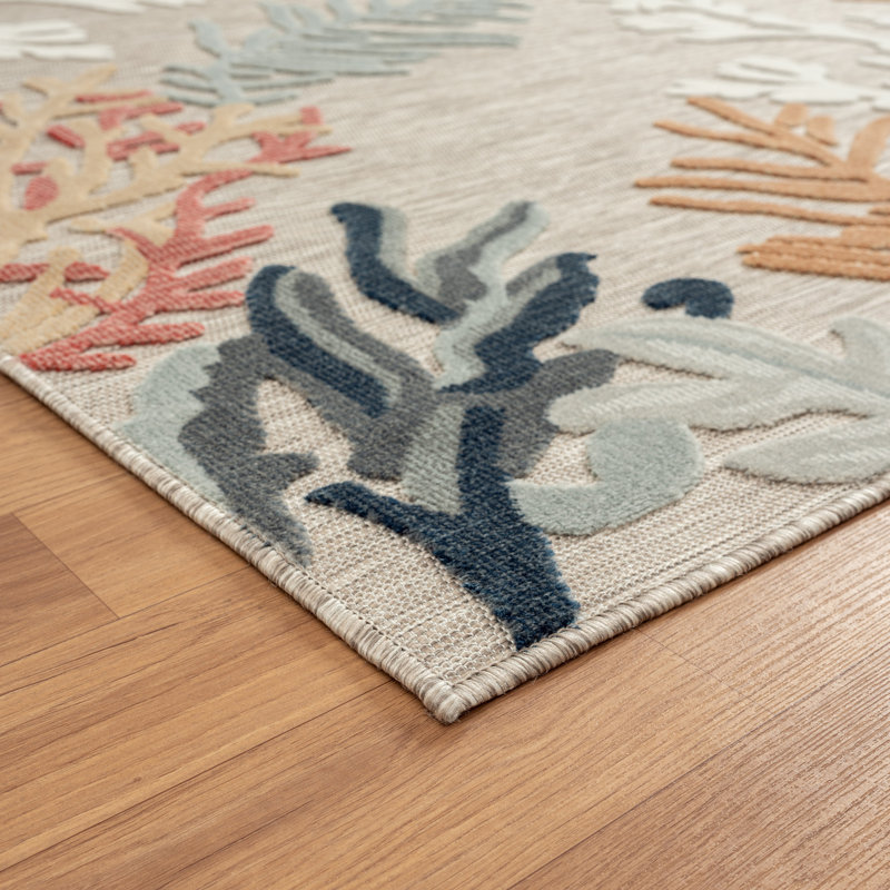 Tapis d'intérieur / extérieur tissé à la machine Jamila, Rectangle 5 pi x 7 pi