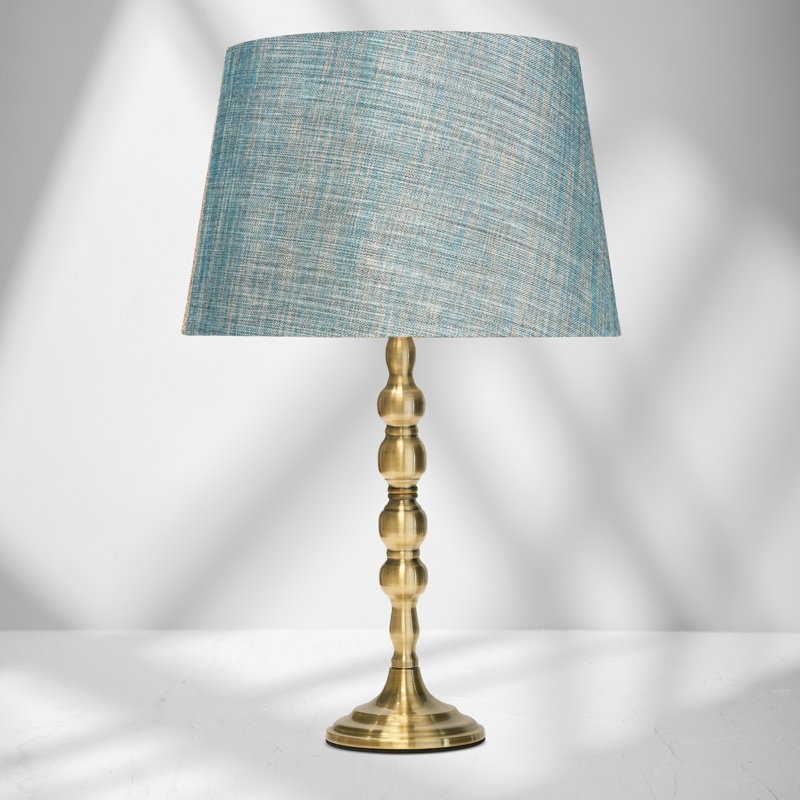 Waukena 50cm Table Lamp, Blue/Gold, Gold, 50cm H x 30cm W x 30cm D
