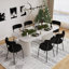 Ensemble de salle à manger rectangulaire à double piédestal avec table de salle à manger de style crème-299976010-299976012-301154028