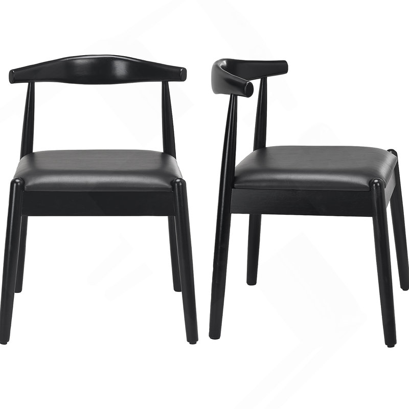 Weave Dining Chairs Set of 2, Mid-Century Modern Kitchen Chair with Solid Oak Frame & Handwoven Seat for Living Dining Room