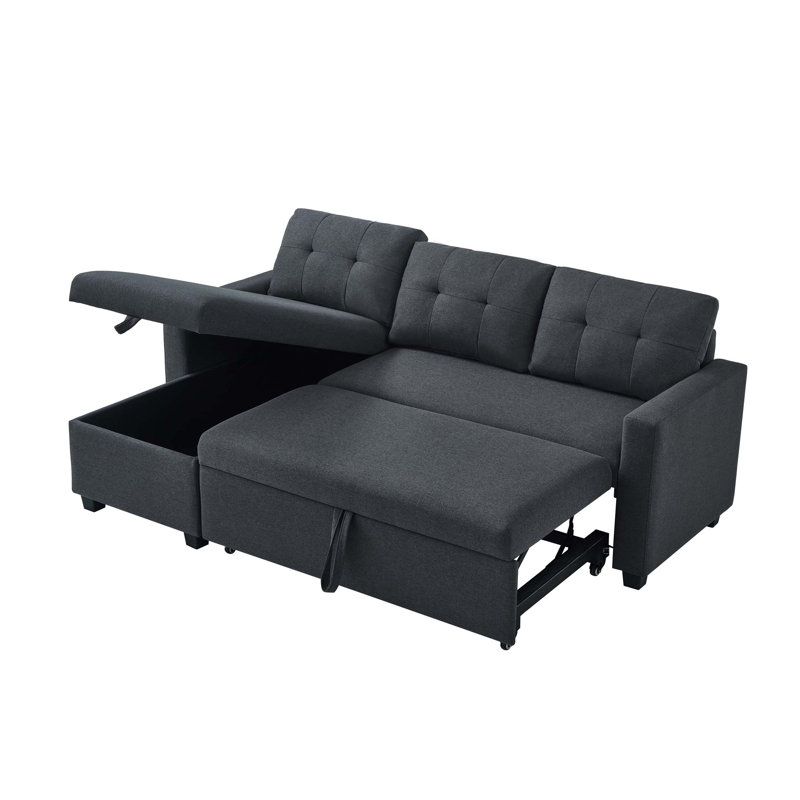 Canapé modulaire rembourré escamotable avec méridienne de rangement et fonction convertible, idéal pour une vie confortable et l'utilisation de l'espace