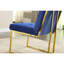 De 2 chaises de salle à manger modernes - base en acier inoxydable, velours bleu, doré et velours à utilisation instantanée, aucun effort d'assemblage requis-1387377955-1387378013