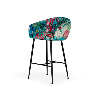 Osbourn Upholstered Counter Stool with Metal Frame