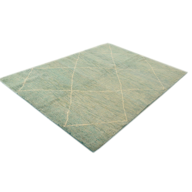 Tapis ivoire turquoise 5x8 Pinson