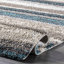 Tapis à poil long brun / bleu sarcelle / bleu touffeté à rayures City-521976327