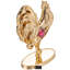 Figurine garniture cloutée en cristal plaqué or 24 carats-18917246