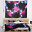 Tapisserie florale mauve à motif floral bleu fractal-28505059