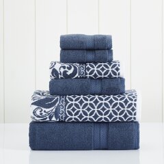 Violet Linen Hand Towels Set of 2, LimeStone Diamond Geometric Pattern,  100% Terry Plush 600 GSM Cotton Super Soft Highly Absorbent Jacquard  Fashion