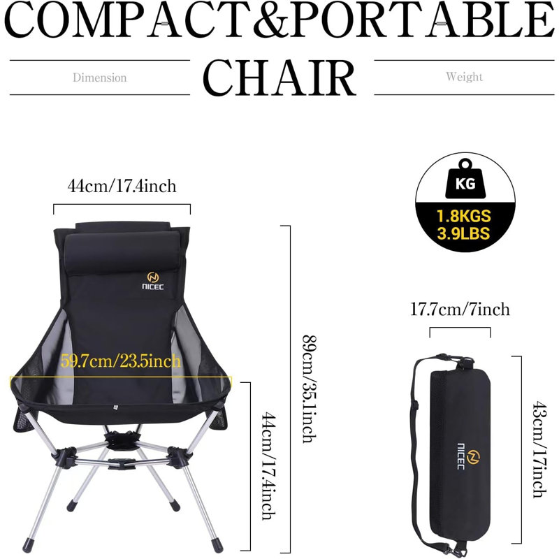 Tharel Folding Reclining Camping Chair