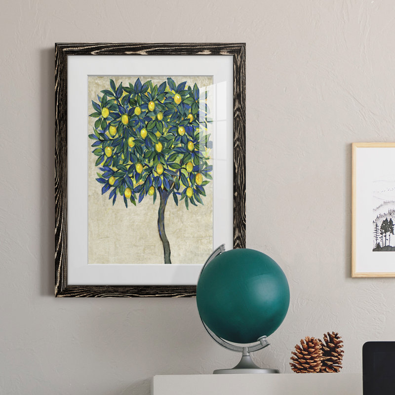 Lemon Tree Composition I Premium encadré mat - prêt à être accroché, H 31,5 po x l 23,5 po x P 1 po, Cadre noir