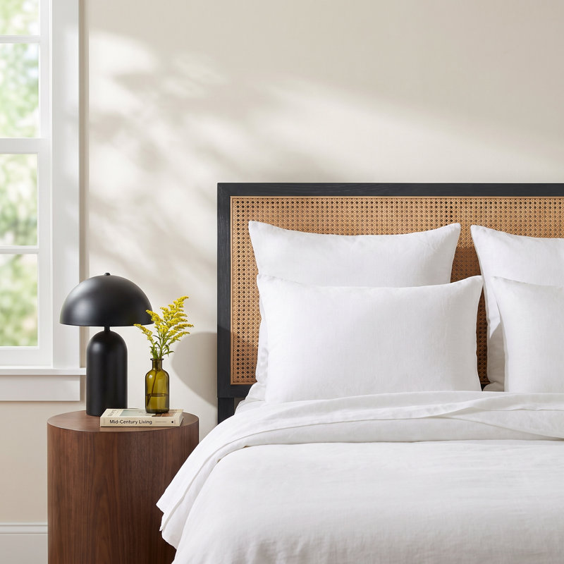 Pia Linen Standard Sham Set, White
