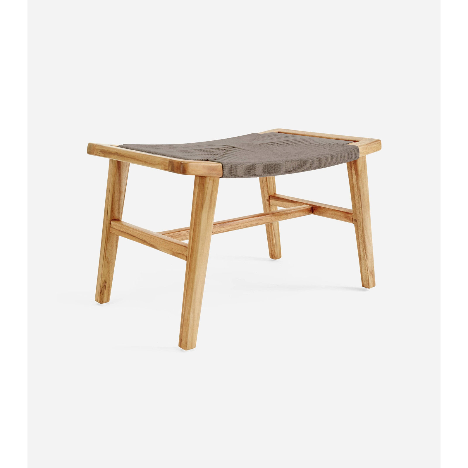 Masaya Upholstered Ottoman, Natural, Taupe Cross Braided