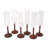 Set Of 6 Optic Flute Glasses With Straight Structure And Wood Stem